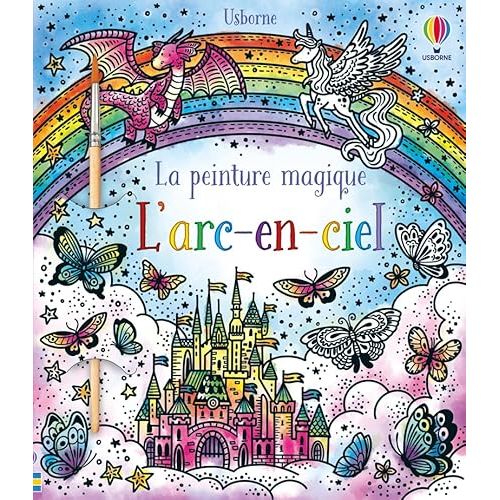 Cahier de peinture magique L'arc-en-ciel pour enfants, créatif et propre.