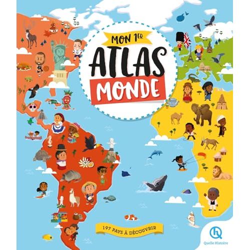 Atlas éducatif pour enfants, éveil culturel et géographique, aventure et apprentissage interactif