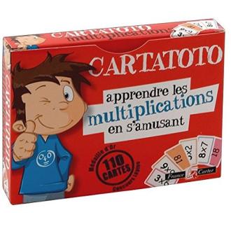 Jeu éducatif Cartatoto Multiplications pour enfants, cartes colorées et règles simples d'apprentissage.