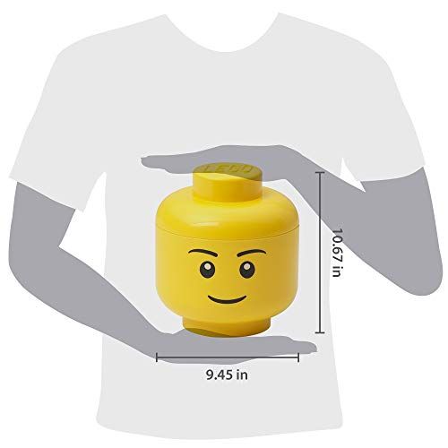 Lego Décoration - Tête de rangement empilable S fille jaune - Lego