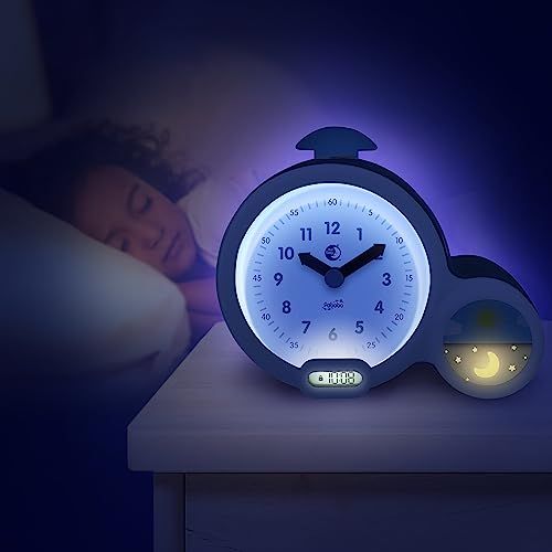 Réveil Kidsleep bleu ou rose pour enfant avec veilleuse intégrée et affichage double