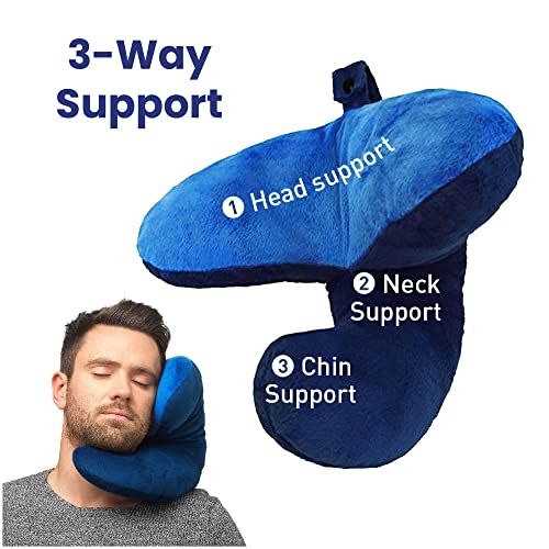 Oreiller de voyage J-Pillow ergonomique pour soulager les douleurs au cou