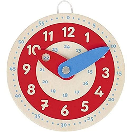 Horloge éducative Goki en bois pour apprentissage ludique de l'heure