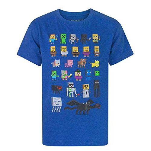 Tee-shirt coloré Minecraft avec personnages emblématiques et durable