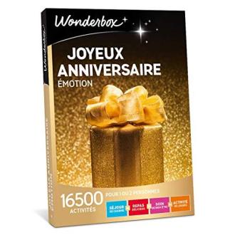 Coffret cadeau Joyeux Anniversaire Emotion Wonderbox, activités variées pour un anniversaire inoubliable.