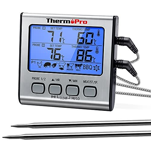 Sonde de cuisson ThermoPro, idée cadeau idéale pour cuisiniers et amateurs de barbecue. Double sonde, écran rétroéclairé, précision optimale.