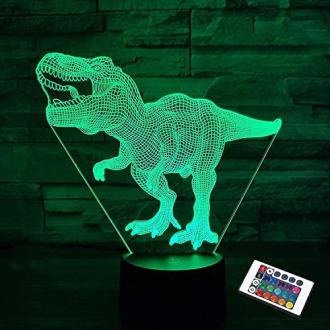 Veilleuse dinosaure 3D hologramme colorée pour enfants