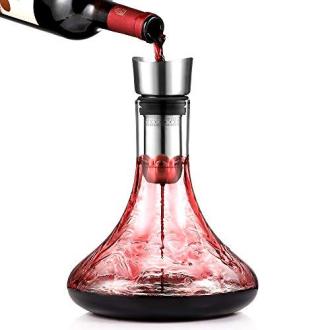 Carafe à décanter express en cristal sans plomb avec aérateur intégré pour vin