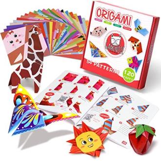 Kit origami Gamenote éducatif, créatif, écologique, enfants, 54 motifs colorés, manuel inclus, qualité premium.