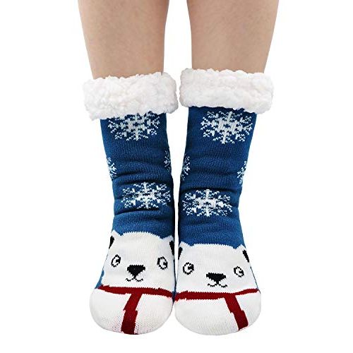 Chaussons chaussettes antidérapantes pour adultes, confortables et amusants, parfaits cadeau d'hiver offrant chaleur, sécurité et style unique pour vos proches.