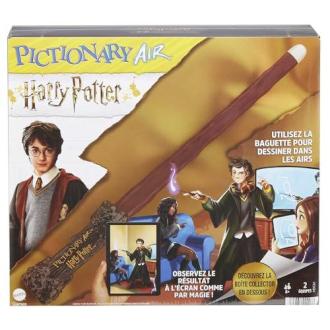 Jeu Pictionary Air Harry Potter, dessinez avec baguette magique, cadeau pour fans, parties interactives, dès 8 ans, expérience magique et amusante.