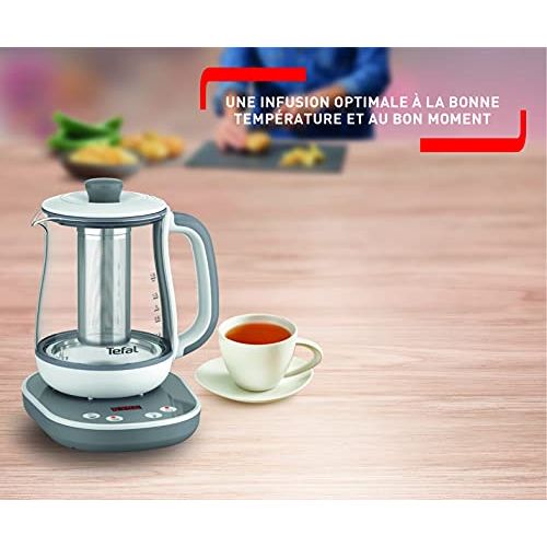 Théière électrique Tefal élégante avec panier à thé et base pivotante pour infusion parfaite