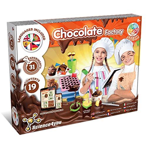 Kit éducatif La Fabrique de Chocolat, Science4you. Découverte du chocolat à travers 31 expériences scientifiques pour enfants dès 8 ans, apprentissage ludique.