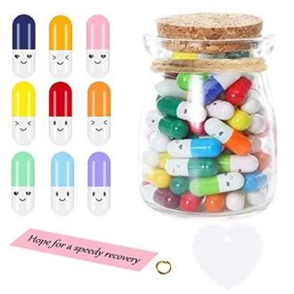 Bouteille de capsules messages personnalisables, cadeau original et touchant pour exprimer affection et souvenirs à vos proches et collègues.