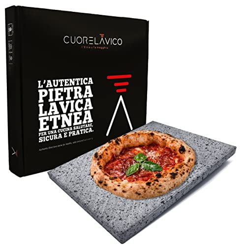 Pierre de cuisson pour pizza en pierre de lave, cuisson croustillante et homogène.