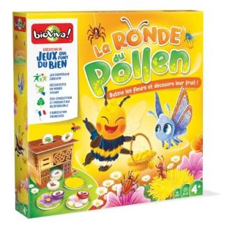 Enfants jouant au jeu coopératif Ronde du Pollen, éducatif et éco-responsable