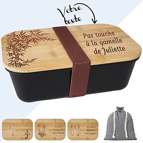 Lunch box personnalisable avec couvercle gravé, pratique et élégante, idéale pour un cadeau unique et personnel. Compatible micro-ondes et facile à nettoyer.