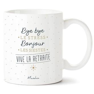 Mug de retraite avec inscription humoristique et design charmant, cadeau parfait pour célébrer une nouvelle étape de vie