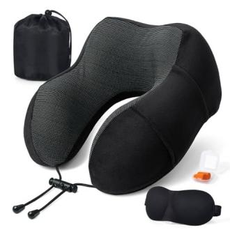 Oreiller de voyage Somlaw, ergonomique et confortable, idéal pour soutenir la tête et le cou lors de voyages, avec housse lavable et tissu respirant.