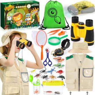 Kit d'exploration pour enfants avec jumelles, gilet, et boussole