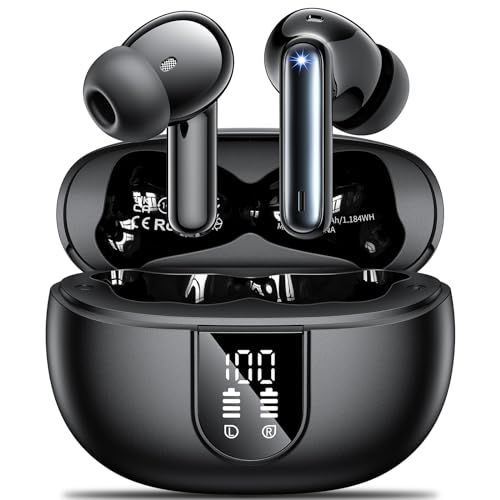 Écouteurs Bluetooth Aovoce résistants à l'eau avec réduction du bruit et longue autonomie de batterie.