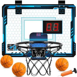 Mini panier de basket pour chambre avec LED et tableau de score électronique