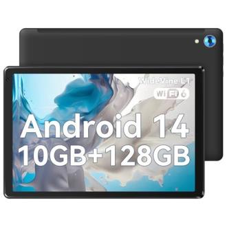 Tablette Android 14 pouces, écran 10 pouces, processeur octa-core, 10 GB RAM, 128 GB ROM, WiFi, Bluetooth, cadeau technologique parfait, design élégant.