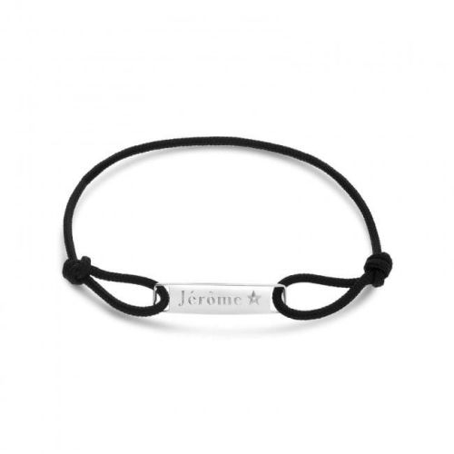 Bracelet noir personnalisable pour homme élégant et tendance.